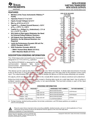 74LVCR162245ZQLR datasheet  